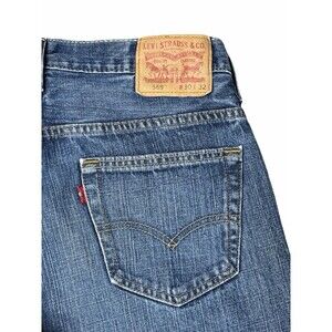 Levis 569 Regular Straight Fit Jeans Mens 30x31 Medium Blue Wash Denim Cotton